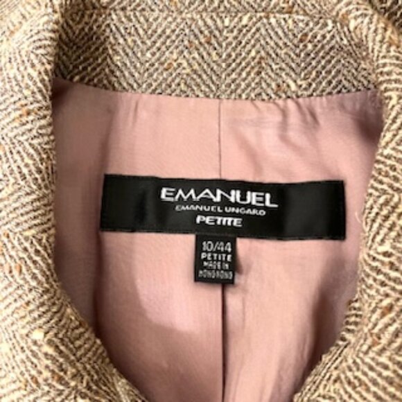 EMANUEL UNGARO Brown Tweed Wool Coat for Women - Picture 4 of 8